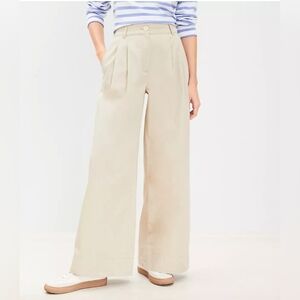 LOFT Cream Wide Leg Pants
